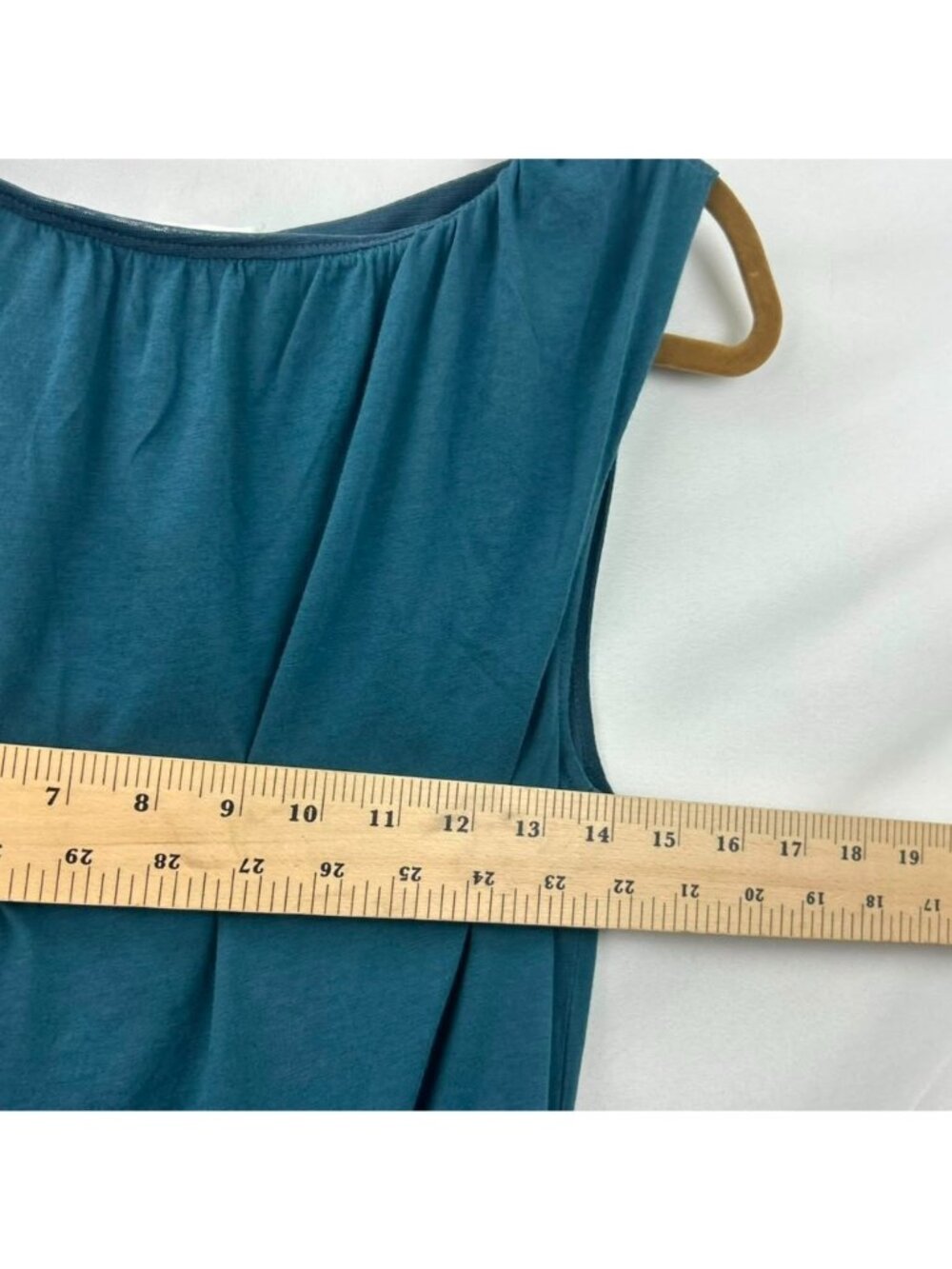 Garnet Hill Blouson Boatneck Knit Dress Women's Medium Teal Blue Organic Cotton - Picture 7 of 16